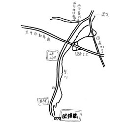 春吉の眼鏡橋の地図