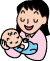 赤ちゃんと母親イラスト
