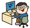 パソコンを操作する男性イラスト