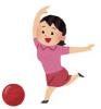 ボーリングをする女性イラスト