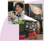 藤戸哲谷さんとチャレンジショップとして営業を始めたカフェ写真