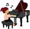 ピアノを弾く女性イラスト