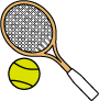 テニスラケットとボールのイラスト