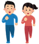 ジョギングをしている男性と女性のイラスト