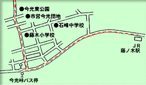 藤の木コース入口周辺の地図
