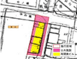 若松A地区再開発事業区域図