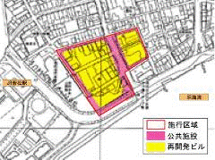 若松A地区再開発事業区域図