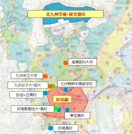 駅周辺の学校の立地状況