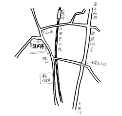 法円寺の梵鐘の地図