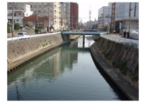 砂津川（鍛治町）（上砂津橋付近）の画像