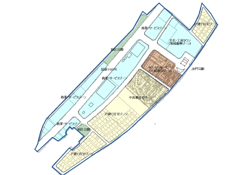 大里本町地区の整備計画図