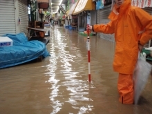 旦過市場内の浸水状況