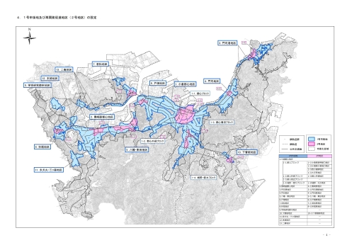 1号市街地及び再開発促進地区（2号地区）位置図