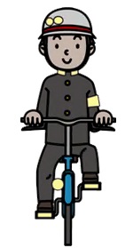 反射材を装着して走る自転車のイラスト