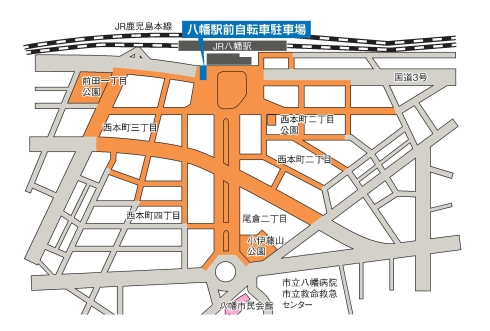 JR八幡駅周辺地図