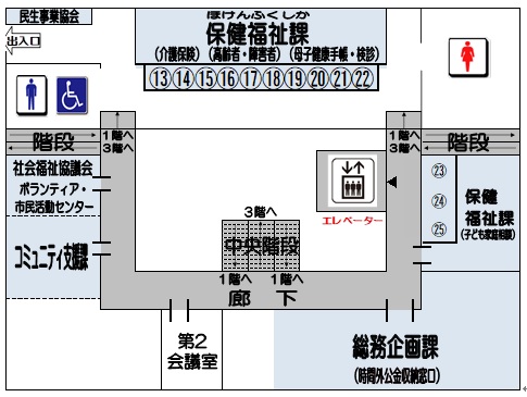 門司区役所館内案内　2階平面図