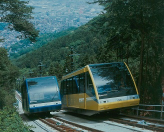 皿倉山ケーブルカー写真