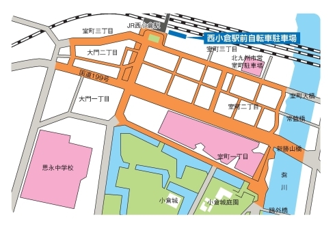 西小倉駅前自転車駐車場の地図