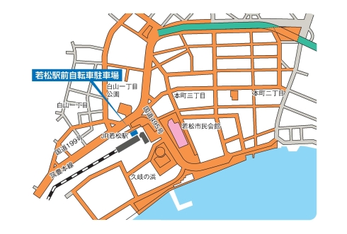 JR若松駅周辺地図