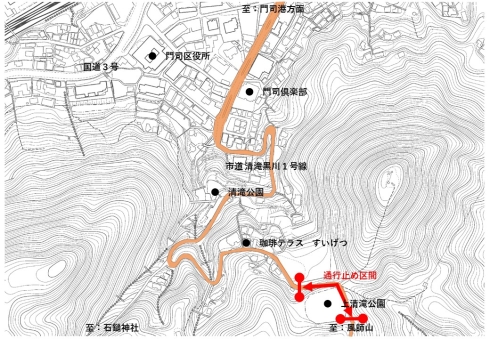 通行止め区間の地図画像