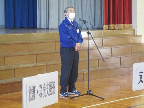 小倉北区長があいさつをしている様子