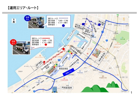 ゴルフカート2台の運行ルート