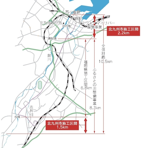 紫川整備箇所図