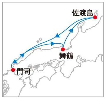 にっぽん丸航路図