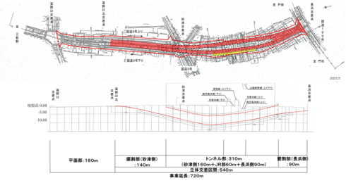 平面図・縦断図（砂津長浜線）