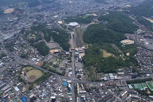 中央公園空撮の写真