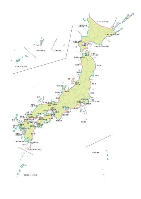 津波予報区の配置図