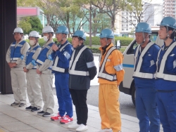 市内水道工事事業者による決意表明の写真