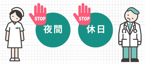 夜間や休日に開いている救急医療機関は緊急性の高い患者さんを受け入れるためのものです。