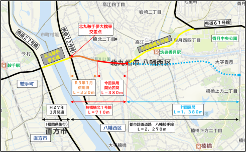 楠橋楠北1号線の位置図
