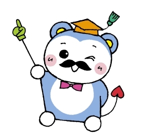 モモマルくんがスマホを見ている