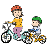 自転車ヘルメット着用イラスト