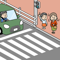 横断歩道渡るイラスト