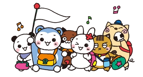ツアーに行くモモマルくんたち