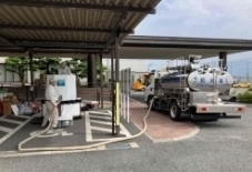 氷川町での応急給水活動（道の駅竜北）の様子