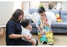 提供会員と依頼会員とこどもの写真