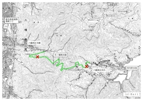 通行止め区間の地図