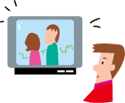 テレビを見る人イラスト