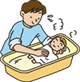 赤ちゃんのお風呂の入れ方イラスト