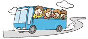 バスハイクイラスト