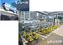 サイクルとモノレール写真