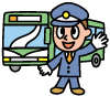 バスと運転手イラスト