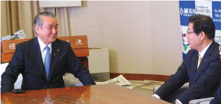 釜石市　野田市長と北橋市長対談写真