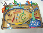 お魚迷路工作作品写真