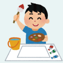 絵を描く少年イラスト