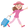 旅行する女性イラスト